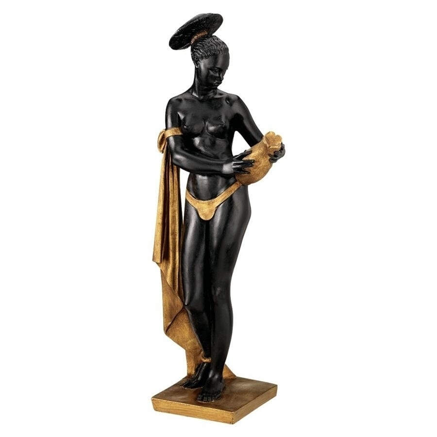 水浴びする、アフリカ人女性 アート エスニック彫刻 彫像/ フランス アンティークレプリカ アート芸術品 貴賓室 プレゼント 贈り物（輸入品