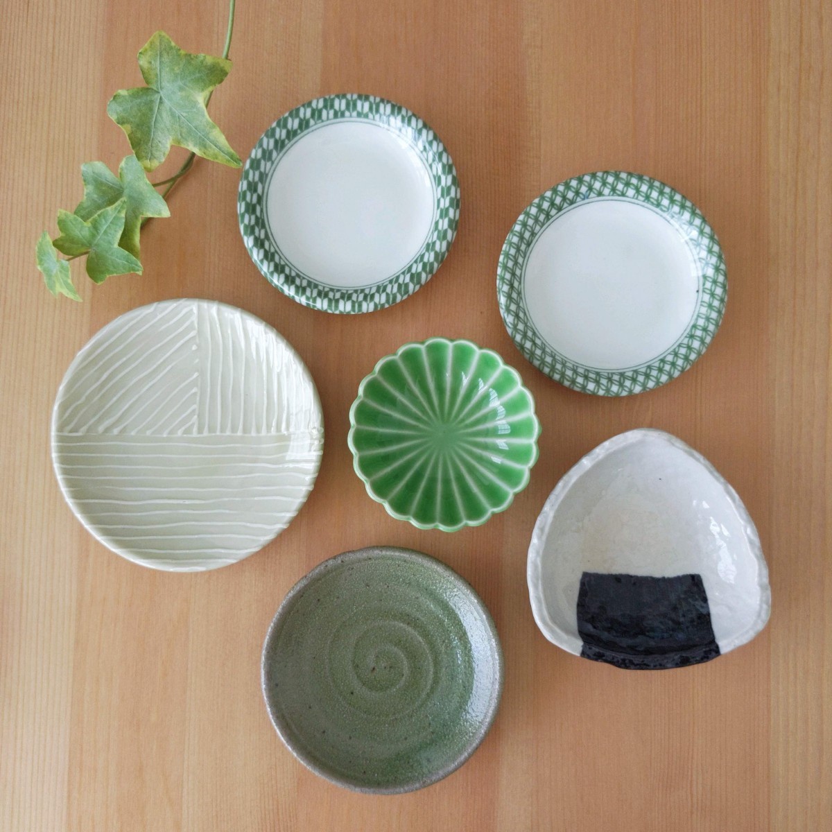 豆皿 グリーン ホワイト系 和食器 おにぎり 食器セット 豆皿セット 小鉢 小皿