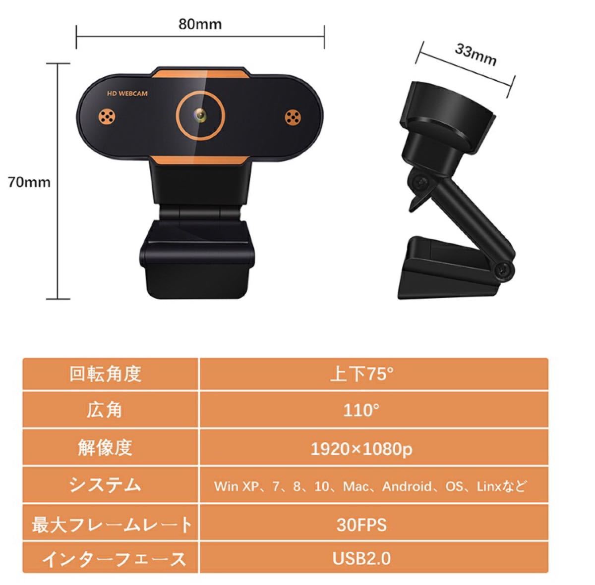 Webカメラ マイク内蔵 ウェブカメラ 110°広角 PCカメラ パソコンカメラ