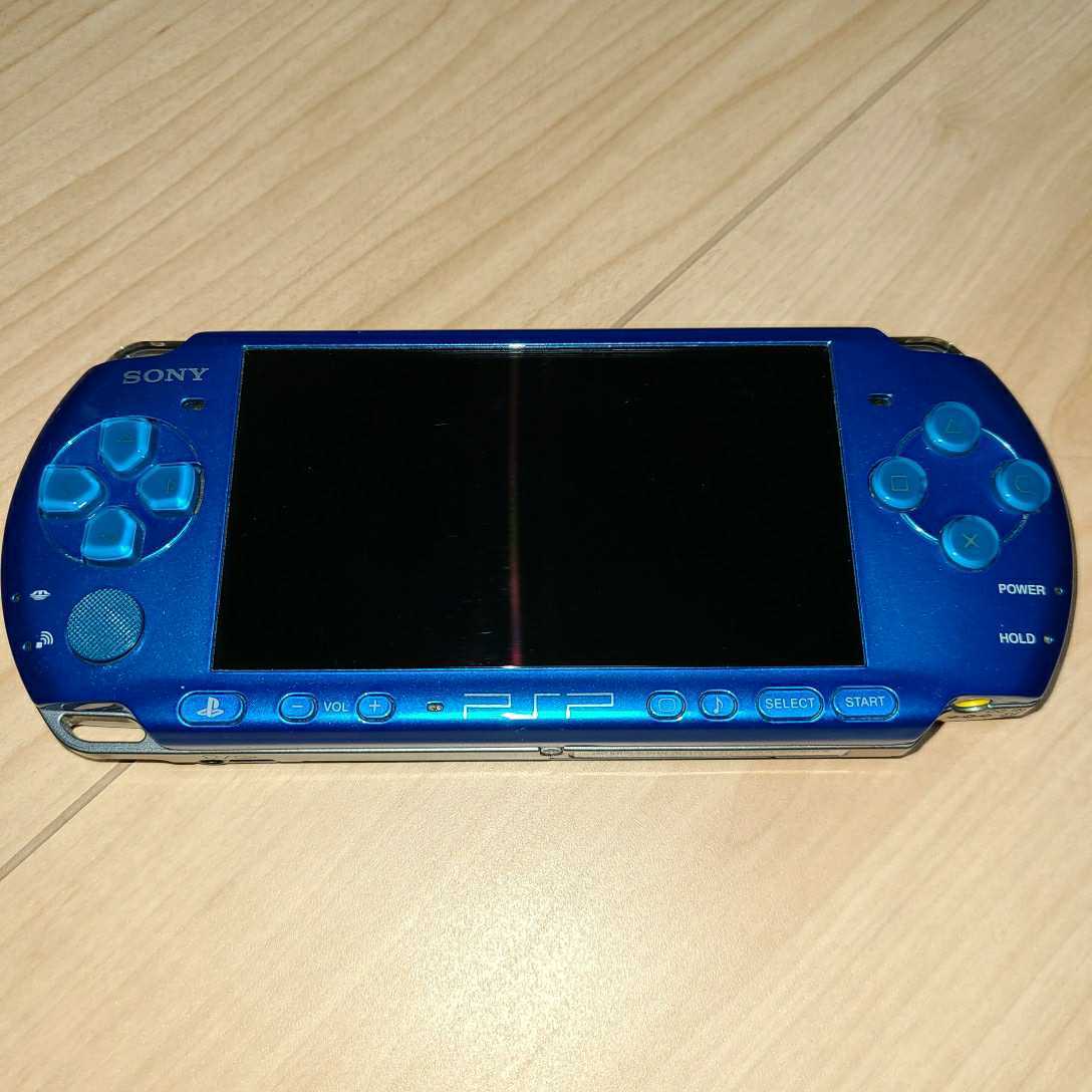 箱/説明書あり+メモステ付属】PSP-3000 ブルー (プレイステーション