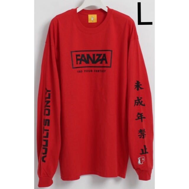 新品』FR2 × FANZA ロゴ ロンT Lサイズ 赤 レッド 長袖 Tシャツ