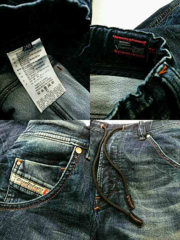 新品 DIESEL ディーゼル正規品 JOGG JEANS KROSHORT-NE ジョグジーンズクロショーツ USED加工 スウェットデニムショートパンツ W26 即完売_画像2