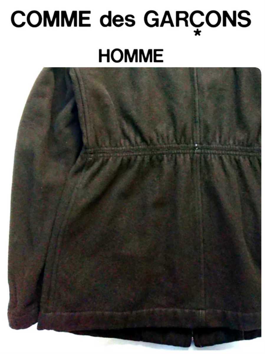 超稀少 2000AW COMME des GARCONS HOMME コムデギャルソンオム 初期 高級アンゴラ混縮絨ウールフーデッドジップアップコート M 美品 JUNYA_画像7