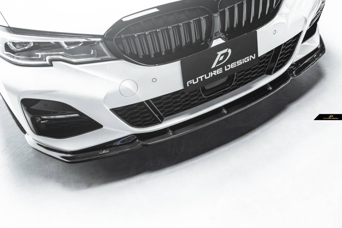 【FUTURE DESIGN 正規品】BMW 3シリーズ G21 G20 Mスポーツ フロントバンパー用リップスポイラー 本物DryCarbon ドライカーボン カスタム_画像4