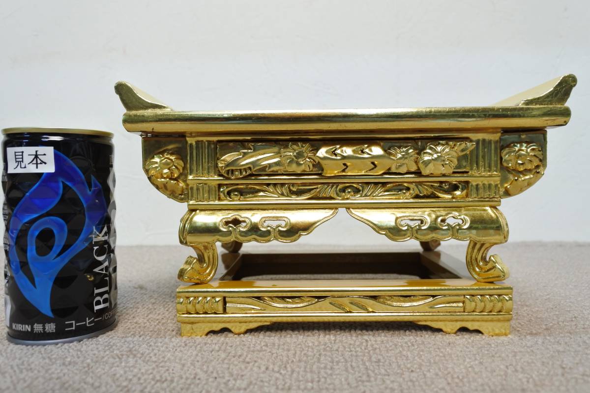 収集品】和讃卓三方金木製純金箔仏壇仏具（201117E-3）1101 M－日本