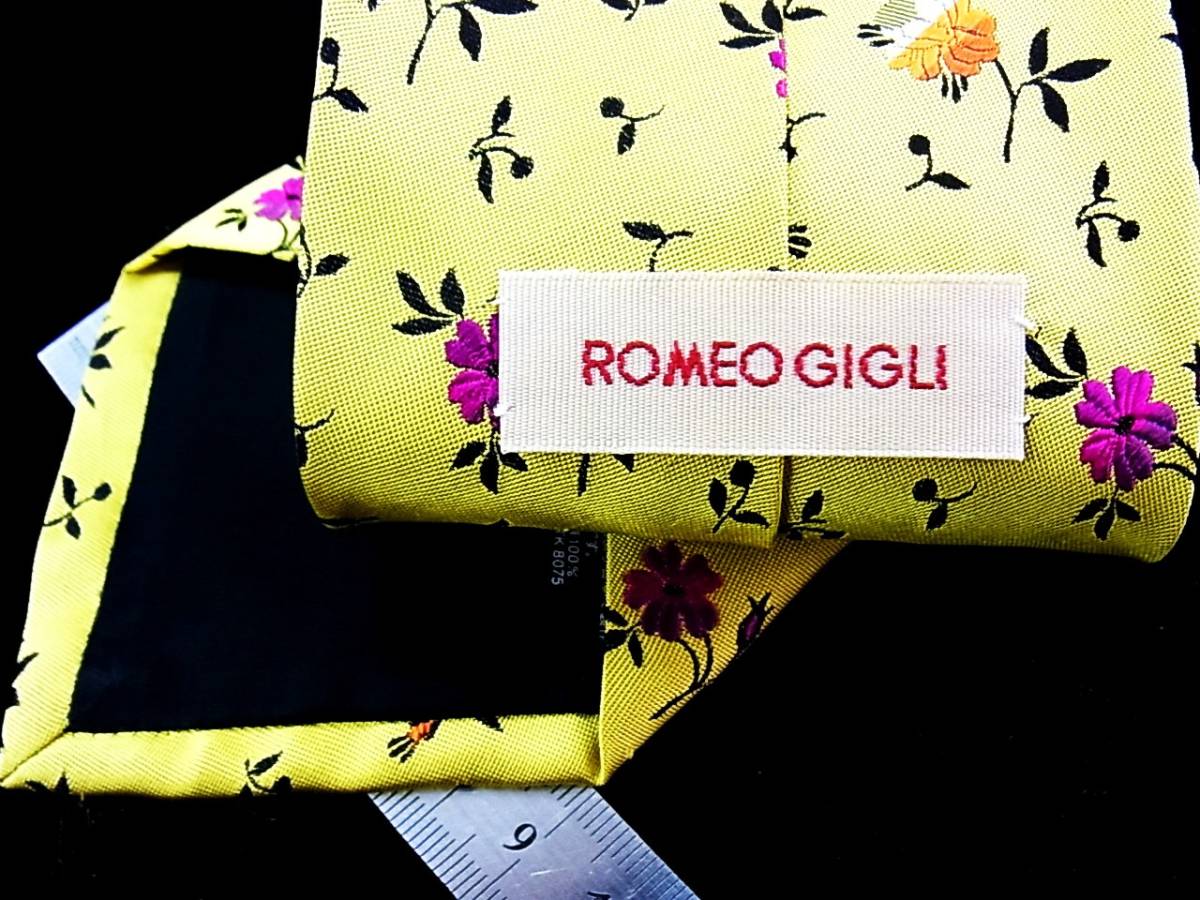 !Nr1509* прекрасный товар * Romeo Gigli ~ роскошный цветок вышивка ~ [ROMEO GIGLI ] галстук 