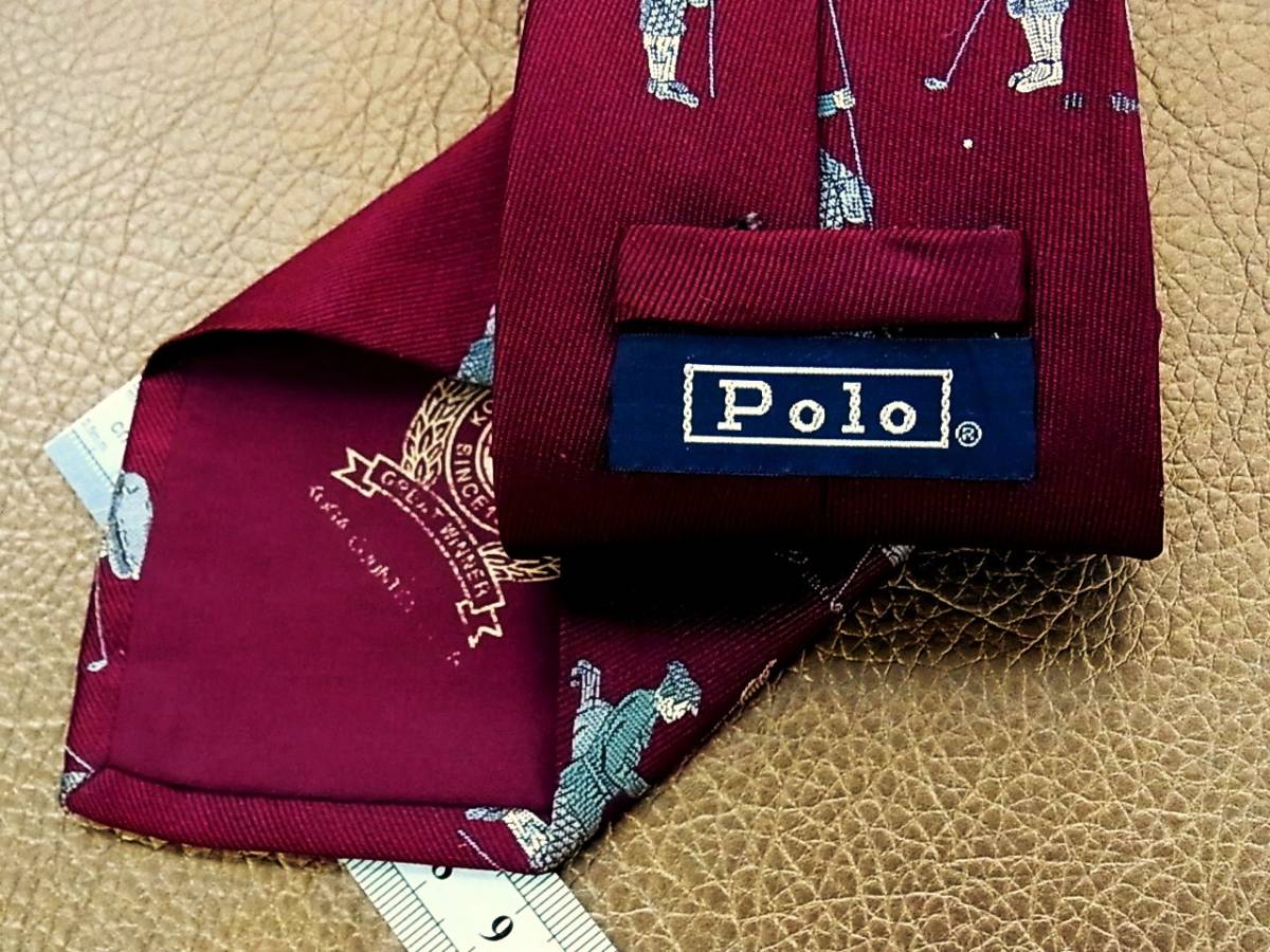 !Nr1911* beautiful goods *[ embroidery Golf pattern ]* Ralph Lauren. necktie 
