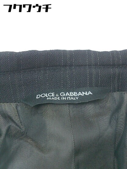 ◇ DOLCE&GABBANA ドルチェ&ガッバーナ 総裏地 イタリア製 3B シングル ストライプスーツ サイズ48 ブラック メンズ_画像3
