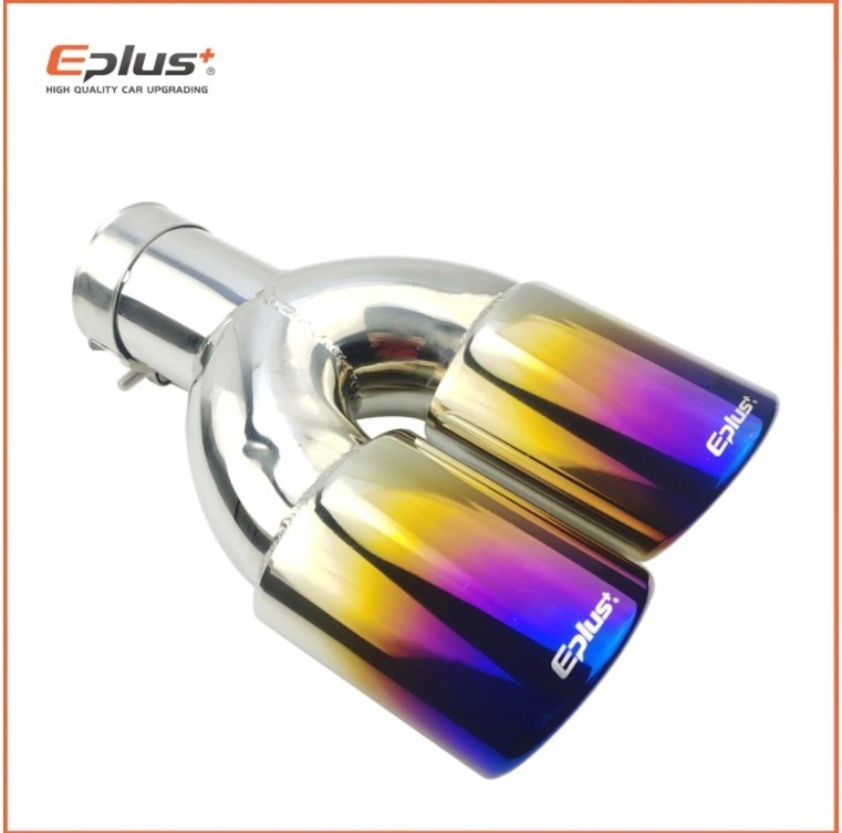 ★☆【47%OFF!!】Eplus スタイリングデュアル マフラーカッター サイレンサー ステンレス in51-67mm blue サイズ選択可能!!☆★