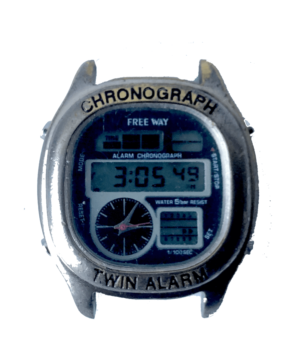 CITIZEN シチズン FREE WAY フリーウェイ デジアナ TWIN ALARM ツインアラーム CHRONOGRAPH クロノグラフ CC85-A85749 電池交換済 中古