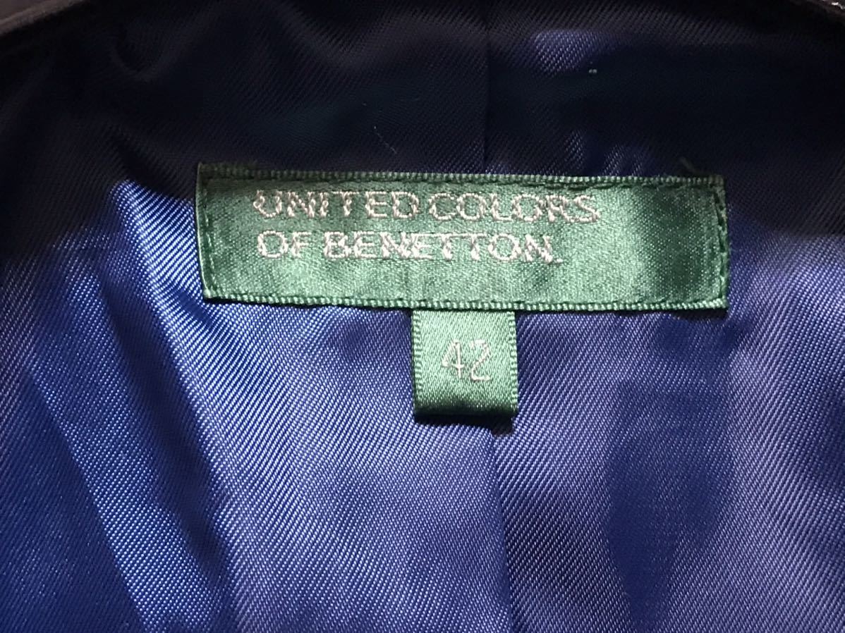 ベネトン 青いPコート 美品 古着 UNITED COLORS OF BENETTON ジャケット コート ダウン ウールジャケット 90s 80s ビンテージ ユーロ古着_画像8