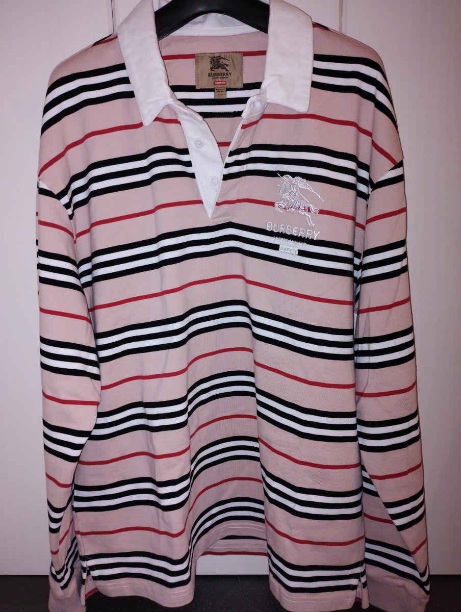 シュプリーム バーバリー ラガーシャツ ラグビーシャツ メンズ