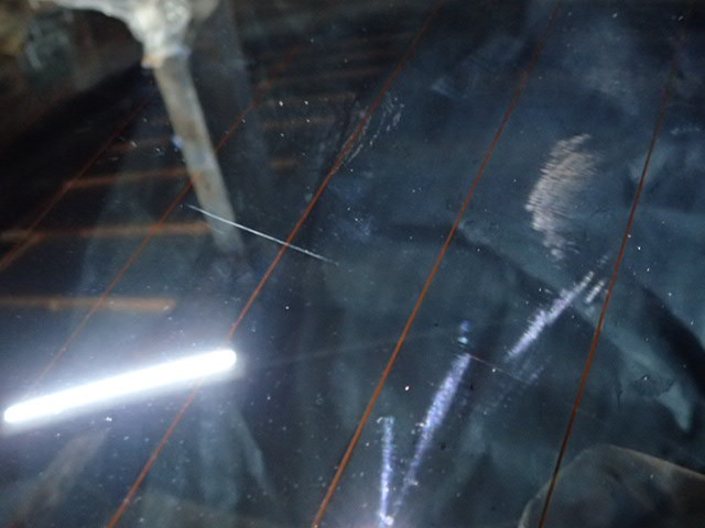 ムーヴカスタム L175S リアゲート バックドア部 ガラス ウィンドウ 横開き スモークフィルム M2L3 _画像4