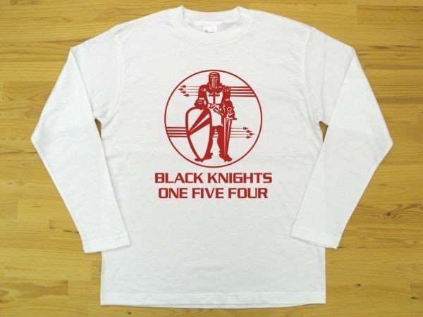 BLACK KNIGHTS 白 5.6oz 長袖Tシャツ 赤 2XL 大きいサイズ ミリタリー ブラックナイト VFA-154 VF-154 トムキャット U.S. NAVY_白（赤色プリント）