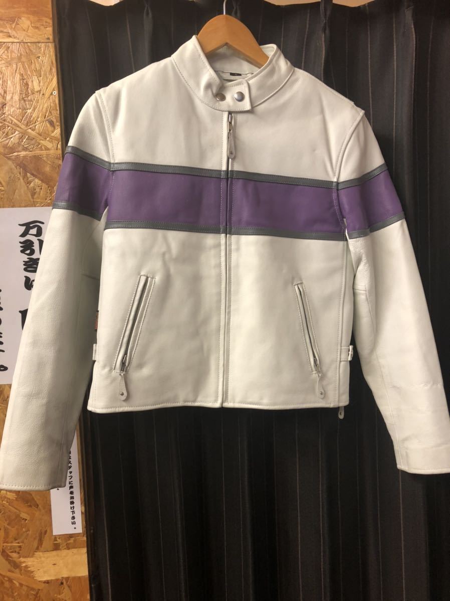 雅虎代拍 Hotleathers ホットレザー ホットレザーズ ホワイト パープル シングルライダースジャケット レザー 革 Sサイズ 4790 雅虎代拍 Hotleathers ホットレザー ホットレザーズ ホワイト パープル シングルライダースジャケット レザー 革 Sサイズ 4790