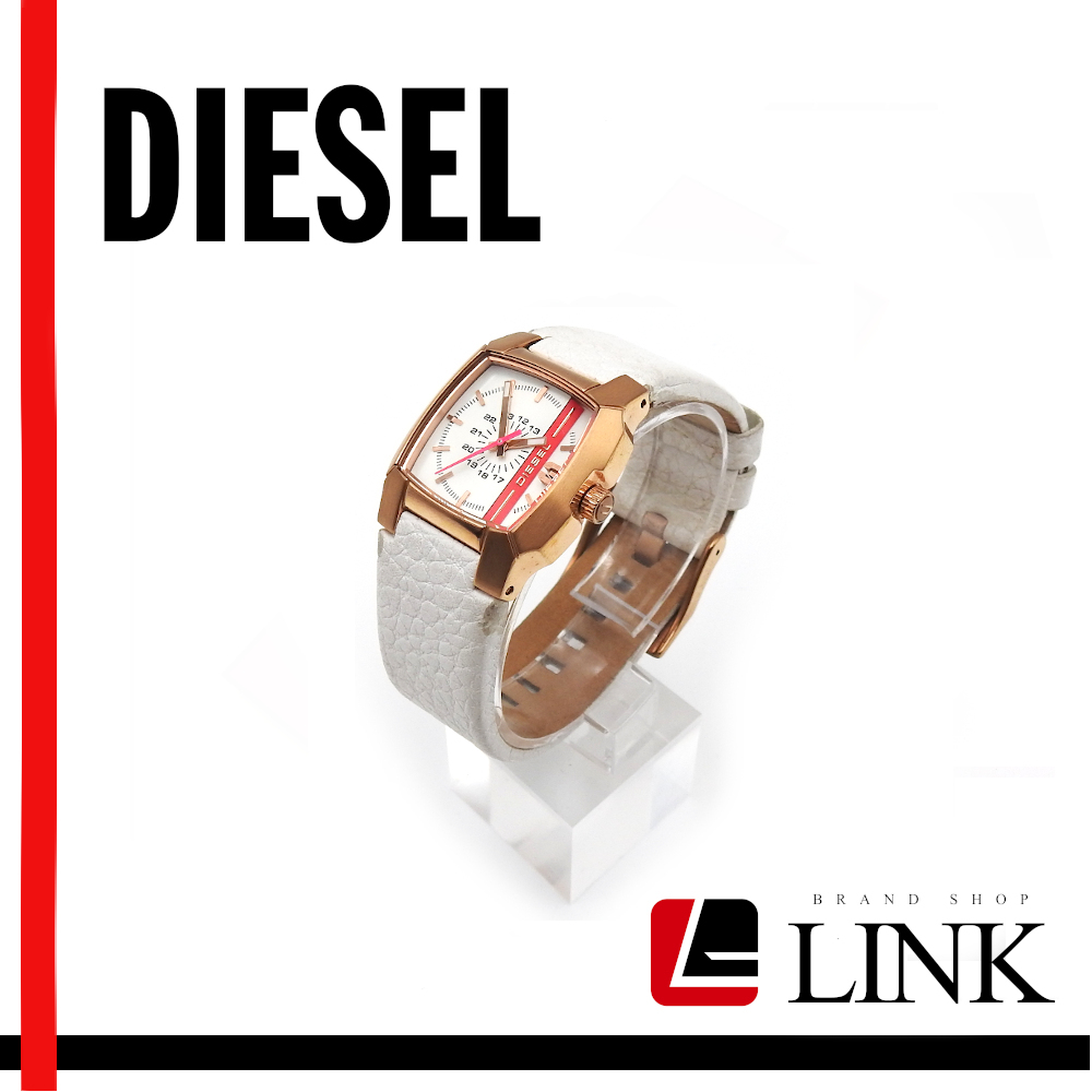 国内正規品 DIESEL 腕時計 ゴールド ホワイト ディーゼル DIESEL アナログウォッチ 腕時計 ピンク パーピル 美品