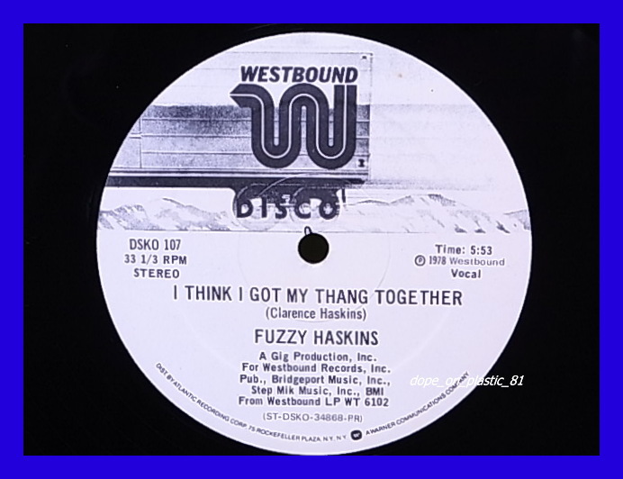 Fuzzy Haskins / Not Yet / I Think I Got My Thang Together/P-Funk/プロモ白ラベル/US Original/5点以上で送料無料!!!/12'_画像2