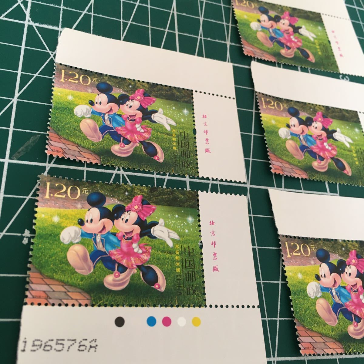 ディズニーミッキーマウス中国切手5枚まとめてコレクション@2543_画像2