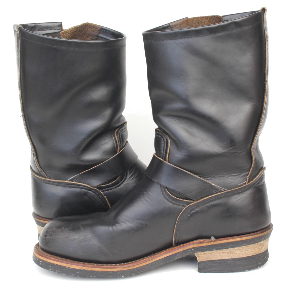 09062 REDWING旧PT91プリントタグ2268レッドウィング7.5D約25.5cm 茶芯 ケースを試してみた 黒 ブーツ エンジニア 2268 PT91 羽タグ 94年製 レッドウイング ブーツ
