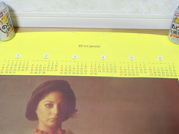 非売品 70年代 ビンテージ 企業物 1973年 昭和48年 モデル ファッション オールド カレンダー ポスター レトロ 昭和 当時物_画像2