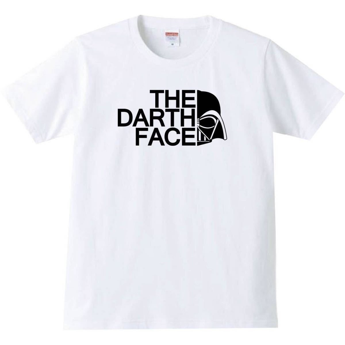 【送料無料】【新品】THE DARTH FACE ダースフェイス Tシャツ メンズ パロディ おもしろ プレゼント ホワイト 白 Lサイズの画像1