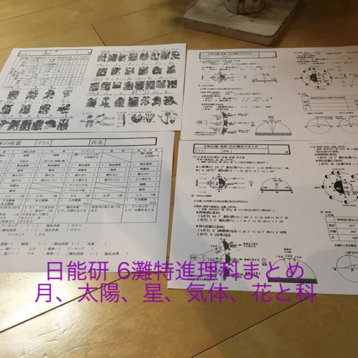Paypayフリマ 日能研6灘 理科まとめセット 太陽 月 星座 花と科 気体の性質 保存版 Paypayフリマ 日能研6灘 理科まとめセット 太陽 月 星座 花と科 気体の性質 保存版