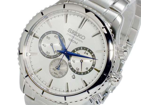 日本限定 セイコー シルバー SRW033P1 腕時計 クロノグラフ メンズ クオーツ SEIKO 海外モデル