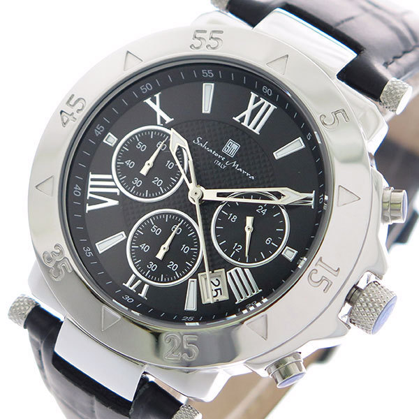 特価ブランド 腕時計 クロノ クオーツ MARRA SALVATORE サルバトーレマーラ SM8005S-SSBK ブルー ブラック その他