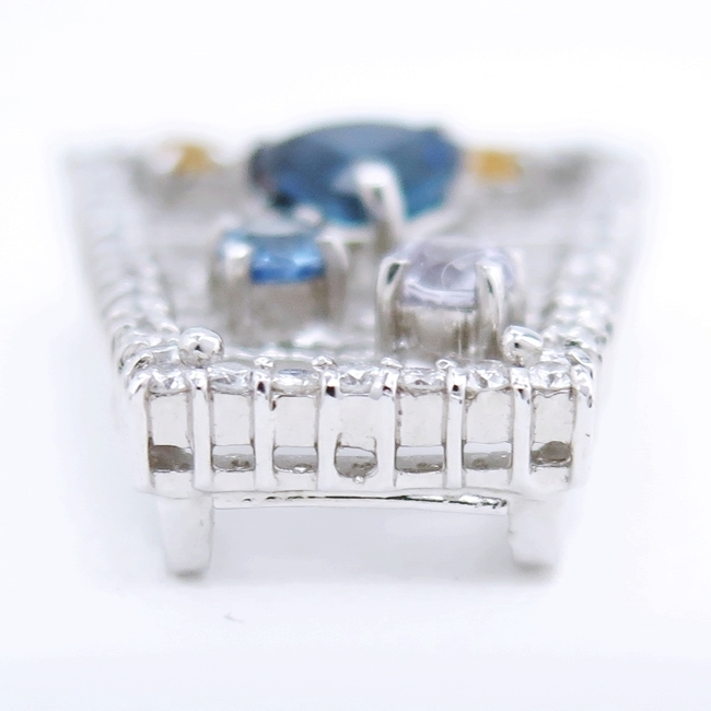 K18WG★ホワイトゴールド ペンダントトップ サファイア0.500ct/1.090ct 9月 ◇ダイヤ0.530ct 4月【中古】/10022027_画像4