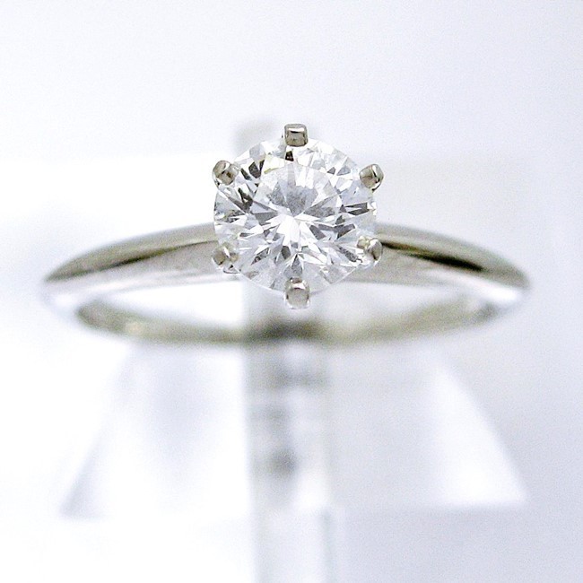 ティファニー】Pt950 ☆リング 指輪 ◇ダイヤモンド0.35ct 4月誕生日
