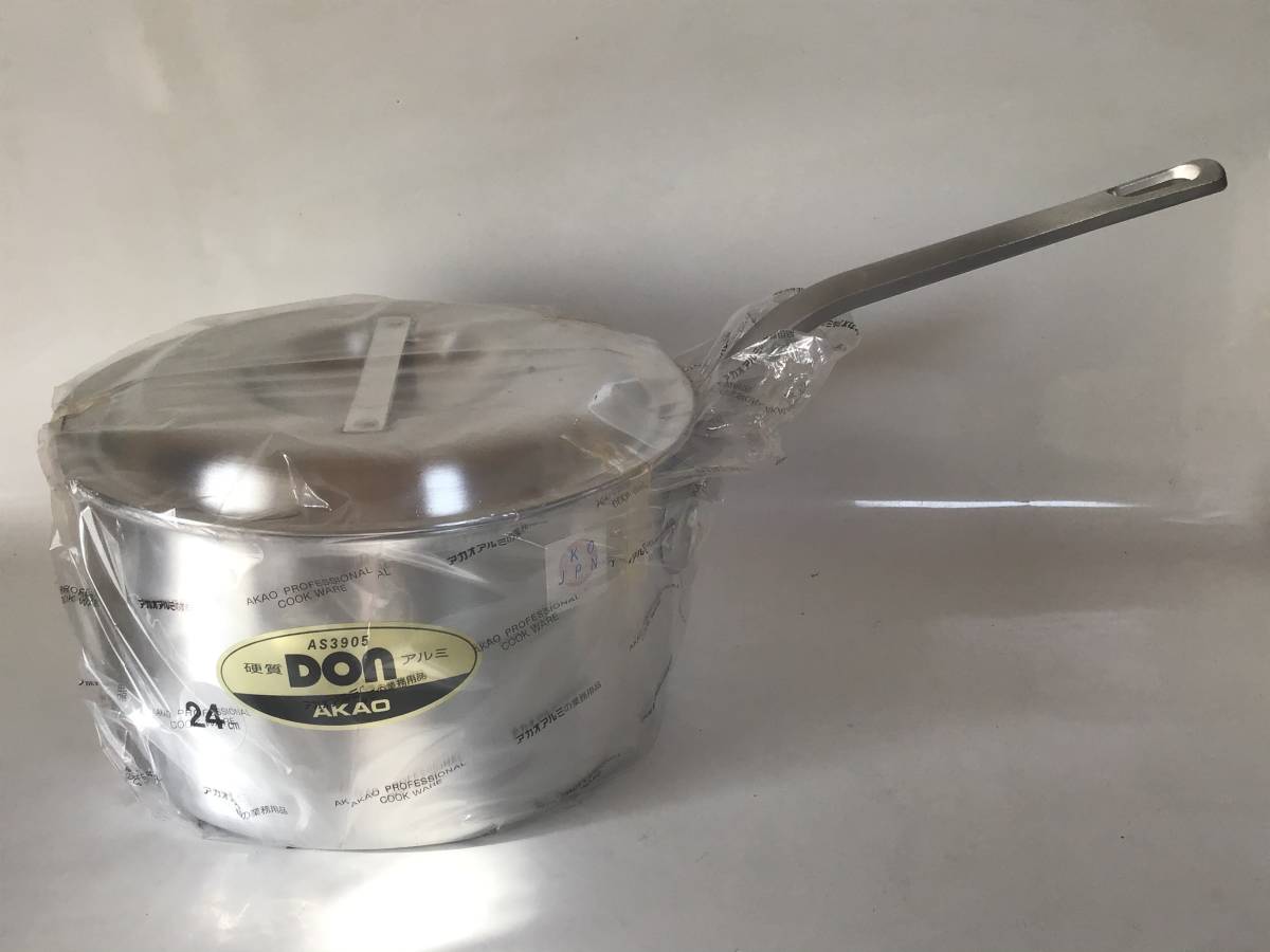 не использовался кастрюля с одной ручкой AKAO DON твердость aluminium 24cm 6.2 литров крышка есть для бизнеса кастрюля кухонные инструменты кухонная утварь 