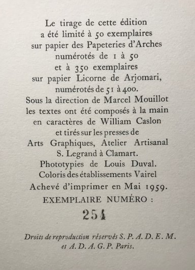 【特価】　≪　　ピエール・ラプラード　　≫　　ポショワール【手彩色版画】　　UNE.FONTAINE　1959年 　PIERRE LAPRADE　　KATIA GRANOFF_画像4