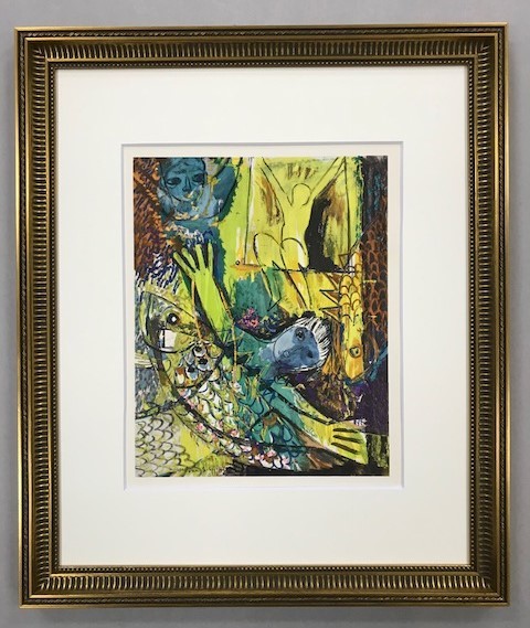 【特価】 ≪ ダン・ソロジョフ ≫ ポショワール【手彩色版画】 LA TRAPEZISTE 1959年 DAN SOLOJOFF KATIA GRANOFF