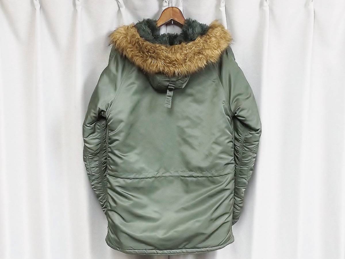 ◆送料無料◆ALPHA INDUSTRIES アルファ インダストリーズ N-3B タイト セージ グリーン フライトジャケット 20094-221 US ARMY AIRFORCE_画像3