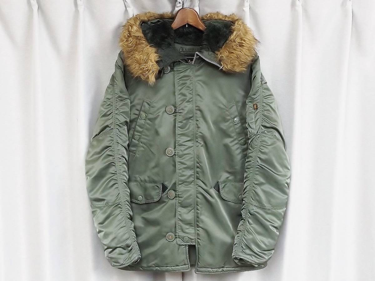 ◆送料無料◆ALPHA INDUSTRIES アルファ インダストリーズ N-3B タイト セージ グリーン フライトジャケット 20094-221 US ARMY AIRFORCE_画像1