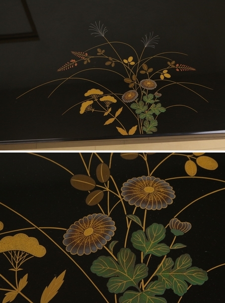 輪島塗】高級座卓テーブル ローテーブル 蒔絵 在銘有 漆器 価格 輪島塗】高級座卓テーブル ローテーブル 蒔絵 在銘有 漆器 価格
