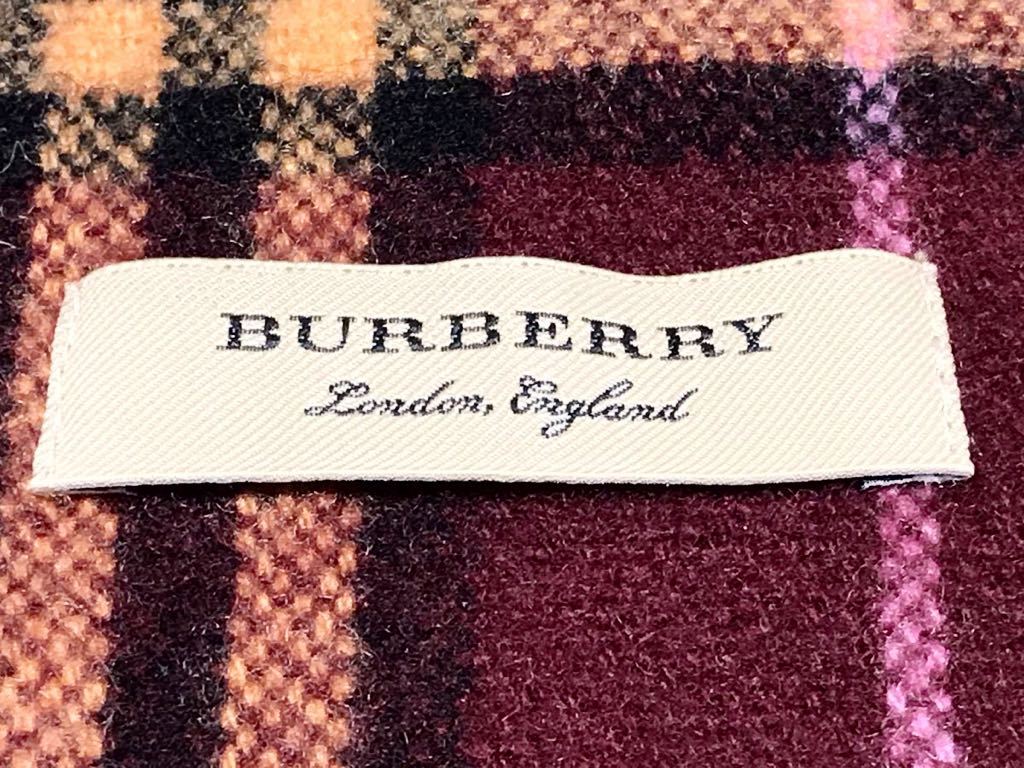 J107S Burberry muffler кашемир 100% темный Crimson Scotland производства 