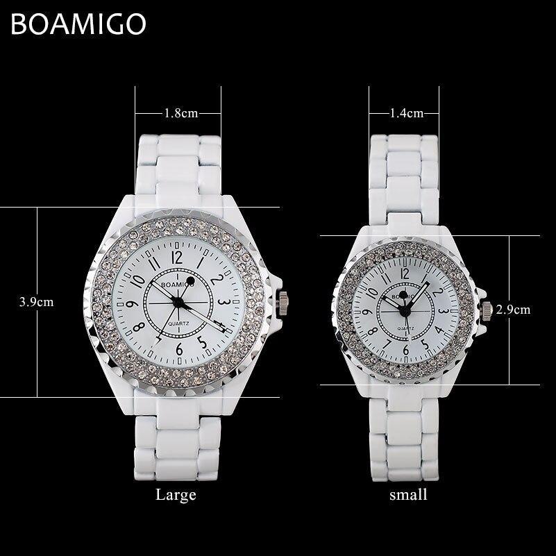 ファッション女性腕時計 BOAMIGO ブランドドレスレディースクォーツ時計の高級ラインストーンブレスレット腕時計ギフト時計ボックスレロジ_画像3