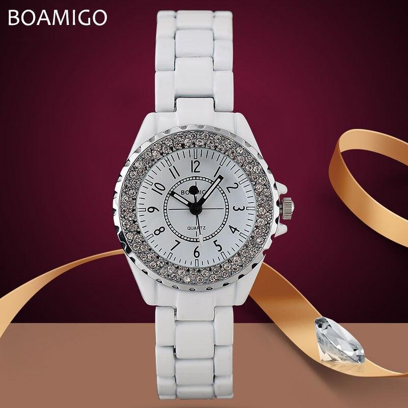 ファッション女性腕時計 BOAMIGO ブランドドレスレディースクォーツ時計の高級ラインストーンブレスレット腕時計ギフト時計ボックスレロジ_画像5