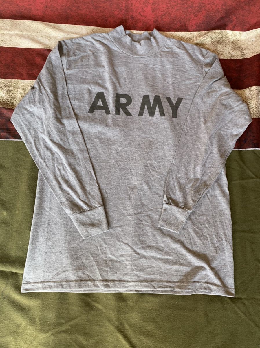 米軍 実物 放出品 長袖 Tシャツ US ARMY 陸軍 グリーンベレー デルタフォース 特殊部隊トレーニング用 ハイネック ロングスリーブ　T_画像2