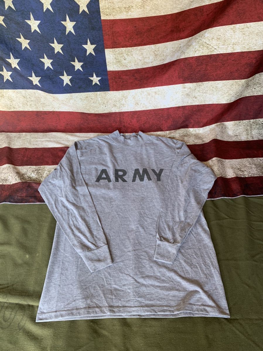 米軍 実物 放出品 長袖 Tシャツ US ARMY 陸軍 グリーンベレー デルタフォース 特殊部隊トレーニング用 ハイネック ロングスリーブ　T_画像1