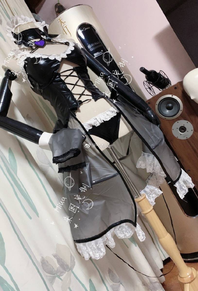 修正版 アズールレーン光同人メイドコスプレ衣装+髪飾り 風(ウィッグ