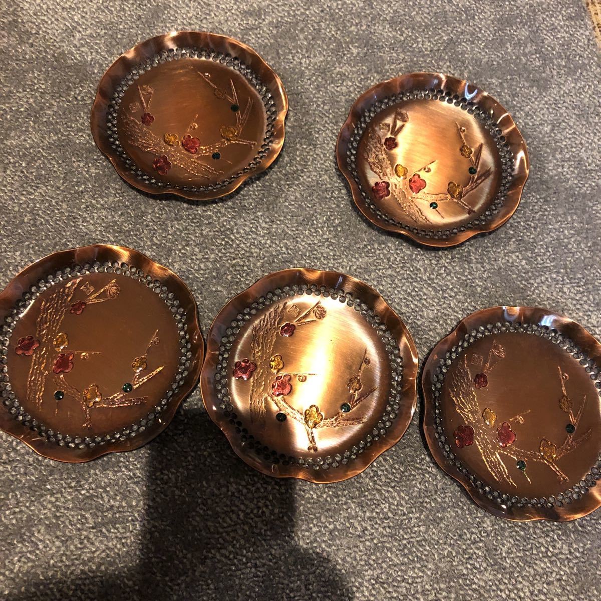 菓子皿　銅製　5枚セット_画像1