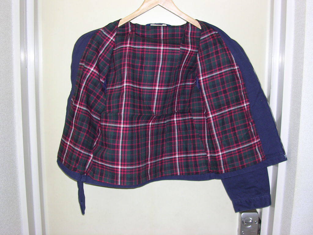 90s 00s boys size Ralph Lauren подкладка проверка хлопок блузон M темно-синий vintage old жакет 