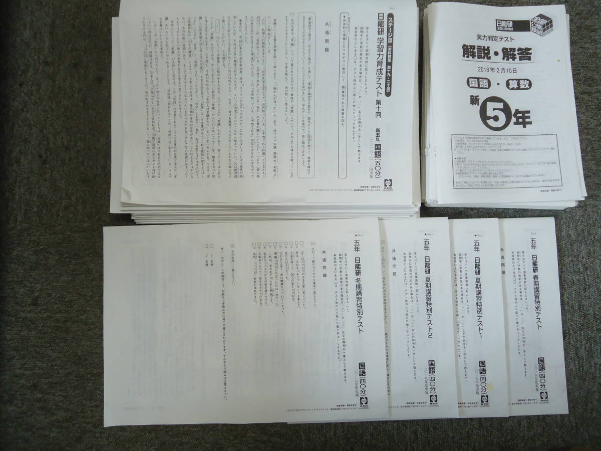 ヤフオク! - 送料無料 2018年 日能研 5年/小5 全国公開模試 1...