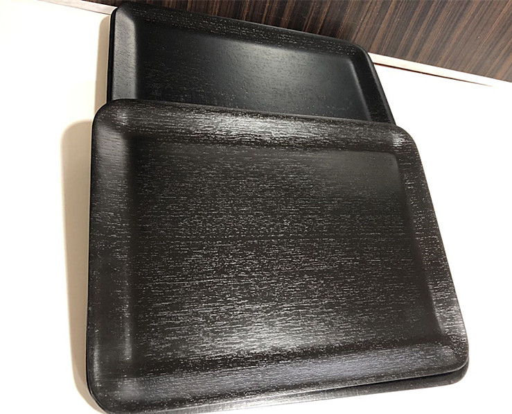 新品★テスク 角トレー　木製 お盆 角盆 四角形★36×27，5cm 和風 キッチン インテリア コレクション★２点セット（B10）_画像3