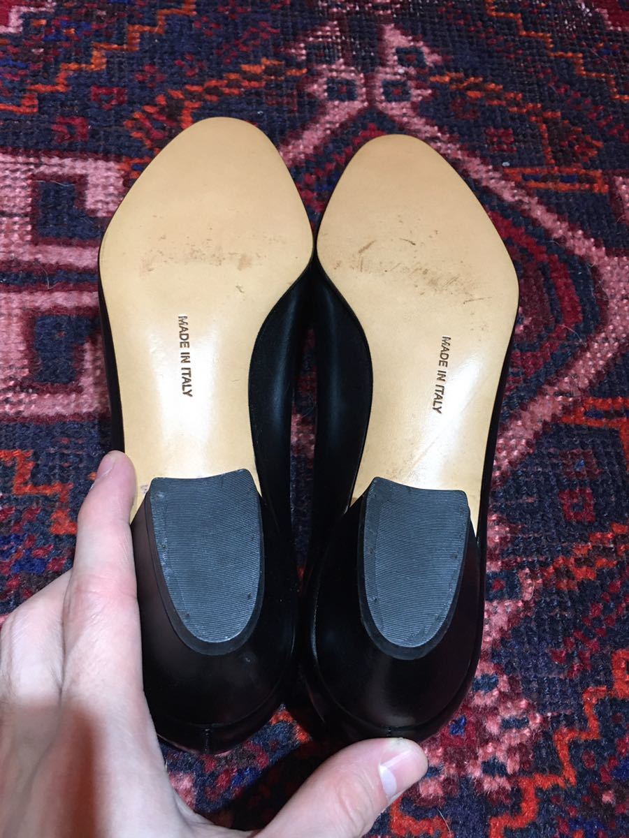 新品Salvatore Ferragamo LEATHER RIBBON PUMPS MADE IN ITALY/サルヴァトーレフェラガモレザーリボンパンプス5 B