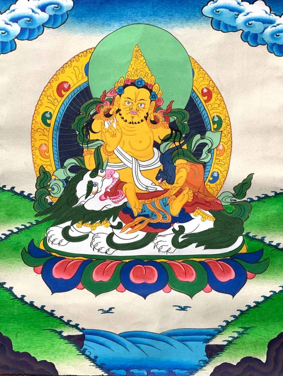 毘沙門天（ヴァイシュラヴァナ）タンカ／仏画／曼荼羅／チベット-B_画像2