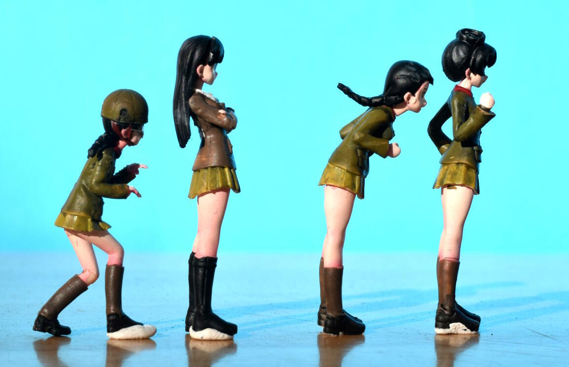 . atelier made 1/35 Girls&Panzer . wave single high school west silk fee * Fukuda * sphere rice field * small see set 
