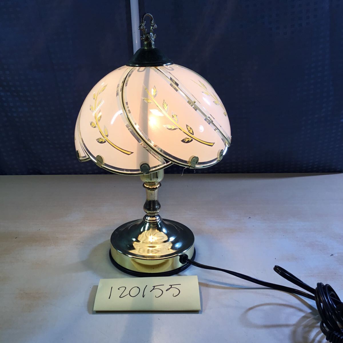 (120155E) 中古品 テーブルランプ クラスランプ スタンドライト 高さ約30cm_画像1